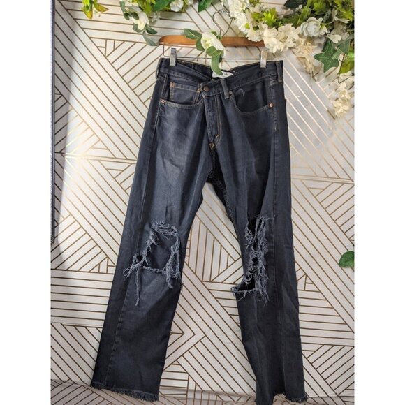 LEVI'S X I AM KOKO LA Women's Criss Cross Waist Jeans Reworked Button Up 26/27 - Picture 1 of 11